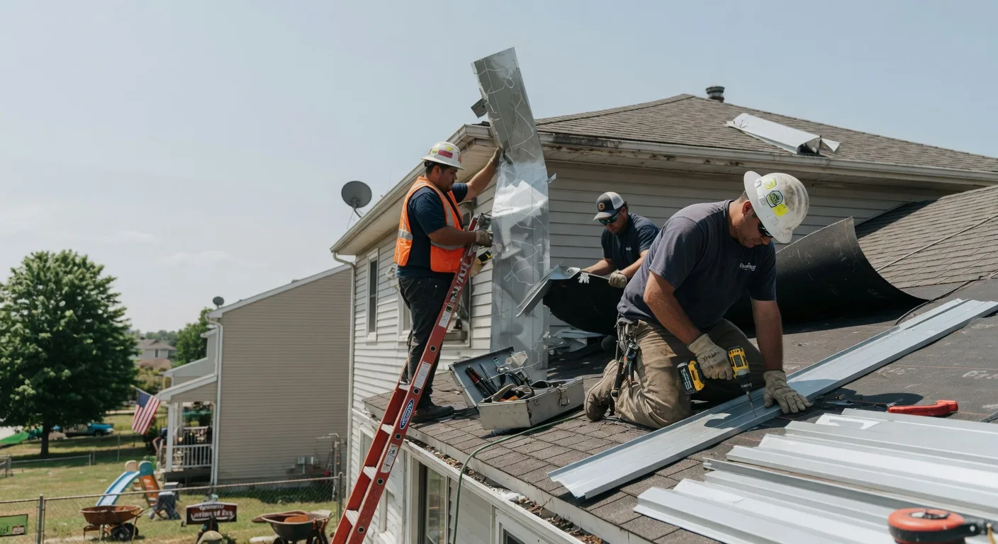Storm Damage Metal Roof Repair in New Market, IN